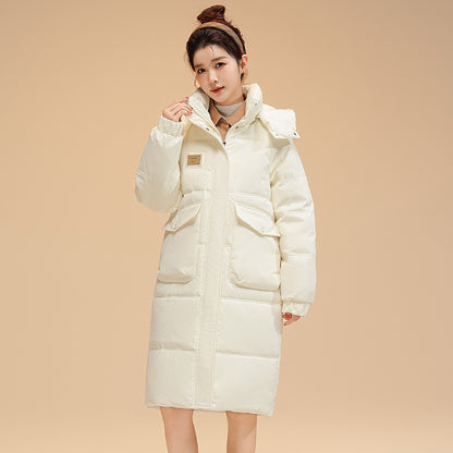 Mid-length Hooded Fashion Cotton-padded Jacket