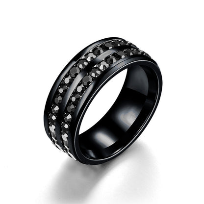 New Source Stainless Steel Ring Diamond Titanium Steel Ring