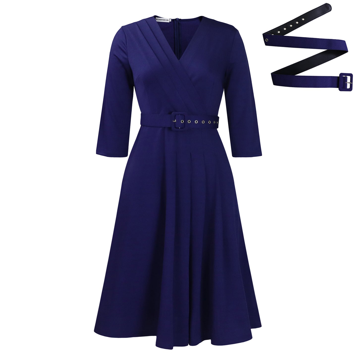 V-neck Fashion Elegant Pleated Elastic Elegant Dress