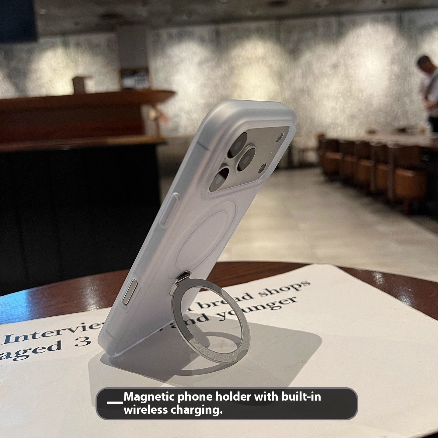 360 Rotating Sound Magnetic Suction Bracket Phone Case Skin Feeling Frosted