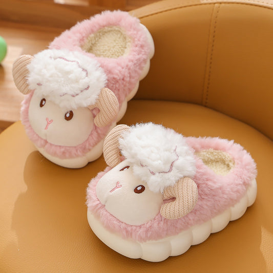 Children's Cotton Slippers Cute Cartoon Indoor Fluffy Slippers