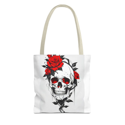Gothic Floral Tote Bag | Skull & Snake Designs | Eco-Friendly Shopping, Gift for Her, Boho Chic, Fashion Statement, Casual Accessory