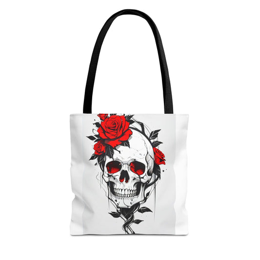 Gothic Floral Tote Bag | Skull & Snake Designs | Eco-Friendly Shopping, Gift for Her, Boho Chic, Fashion Statement, Casual Accessory