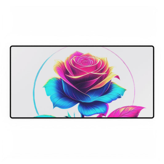 Vibrant Floral Desk Mat - Colorful Rose Mousepad, Office Decor, Gaming Mat, Home Office Accessory, Gift for Flower Lovers