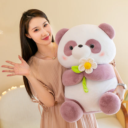 Holding Flower Panda Doll Plush Toys