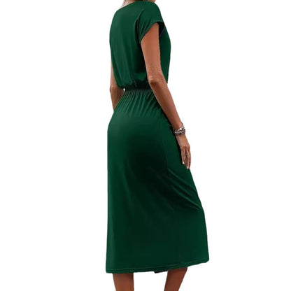 Women's Fashion Waist-controlled Solid Color Dress