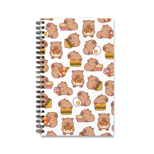 Cute Wombat Food Spiral Journal, Gift for Animal Lovers, Recipe Notebook, Cute Food Journal, Planner for Kids & Adults