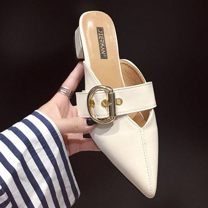 Shallow Mouth Pointed Toe Slippers Women