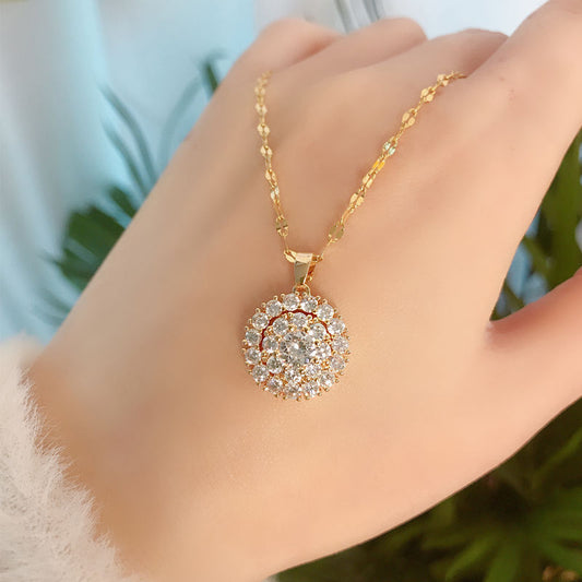 Diamond Pendant Short Clavicle Chain Net Celebrity Fashion