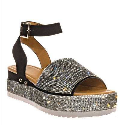 Rhinestone Platform Large Size Sandals Women