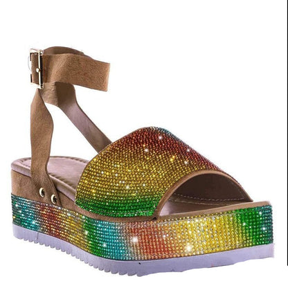 Rhinestone Platform Large Size Sandals Women