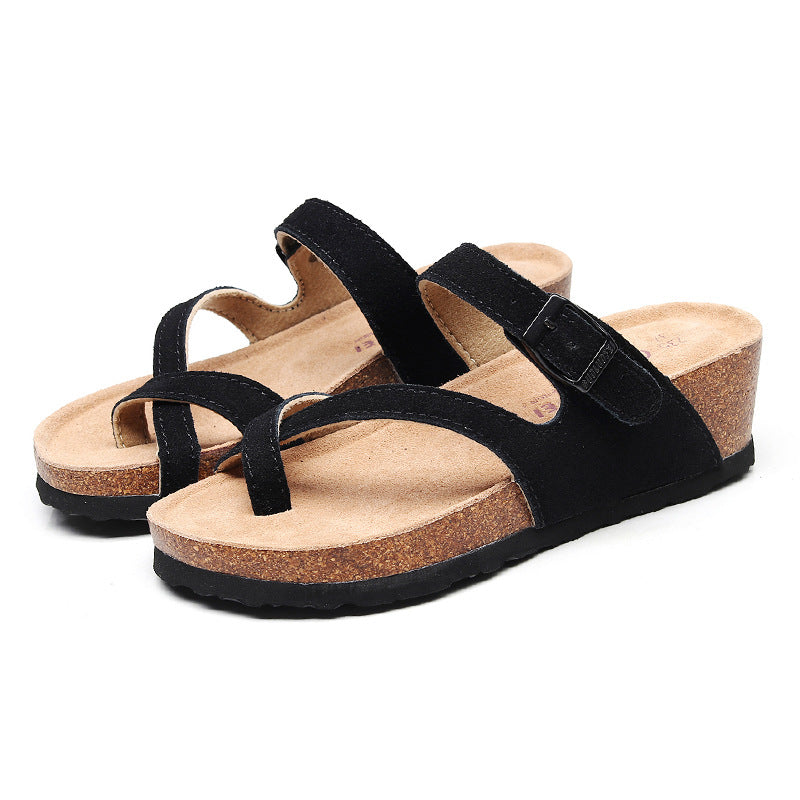 Cool Cork Slippers Female Summer Cork Slippers