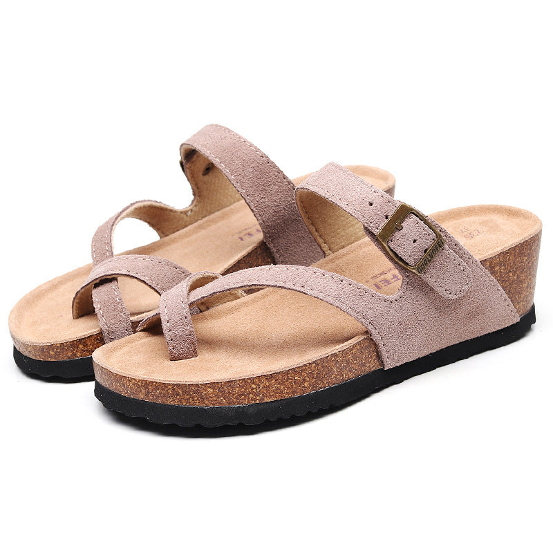 Cool Cork Slippers Female Summer Cork Slippers