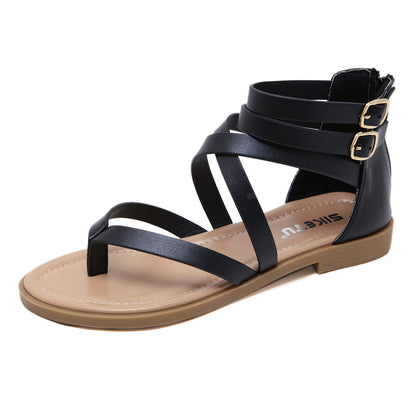 Summer Sandals Cross Border Large Fashion Zipper Roman Sandals