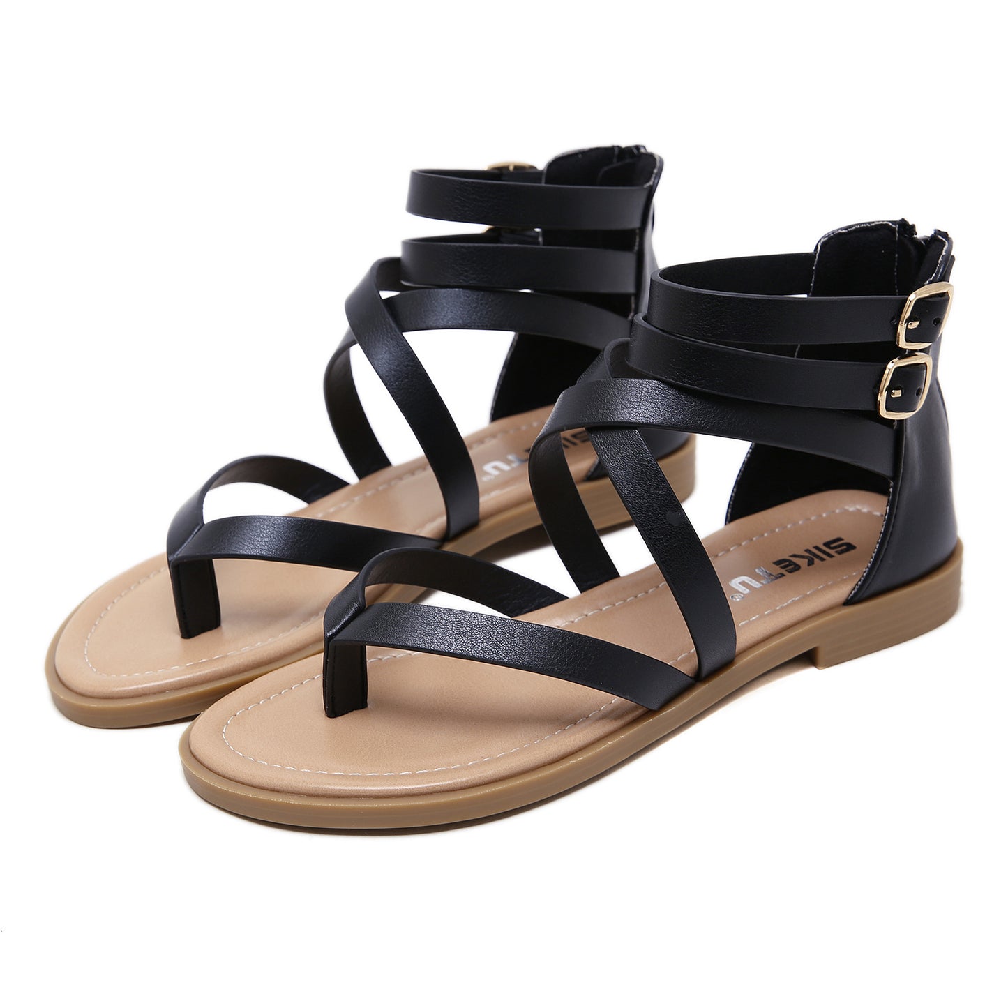 Summer Sandals Cross Border Large Fashion Zipper Roman Sandals