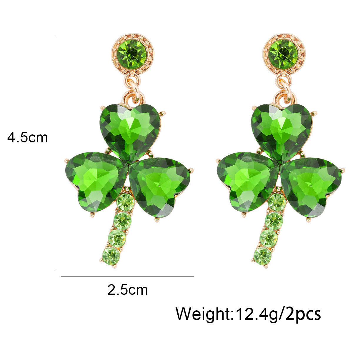 Women's Fashion Green Eardrops Stud Earrings