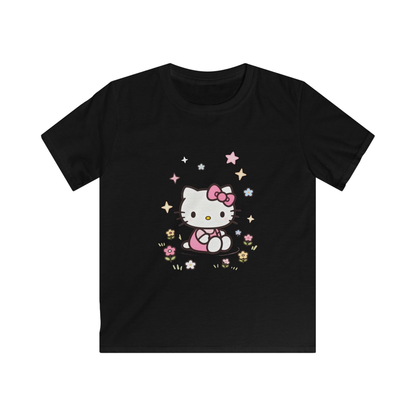 Hello Kitty Kids T-Shirt — Cute Pink Bow Cat Floral Tee for Toddlers