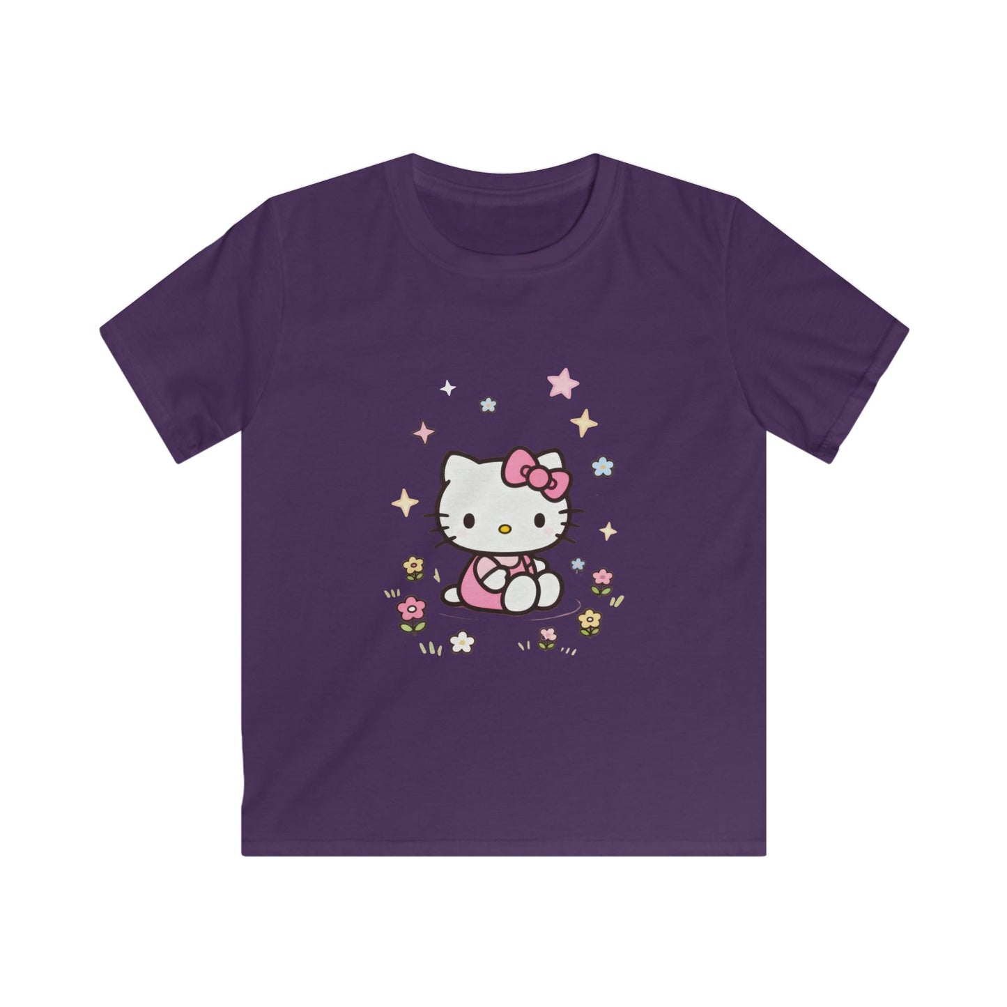 Hello Kitty Kids T-Shirt — Cute Pink Bow Cat Floral Tee for Toddlers
