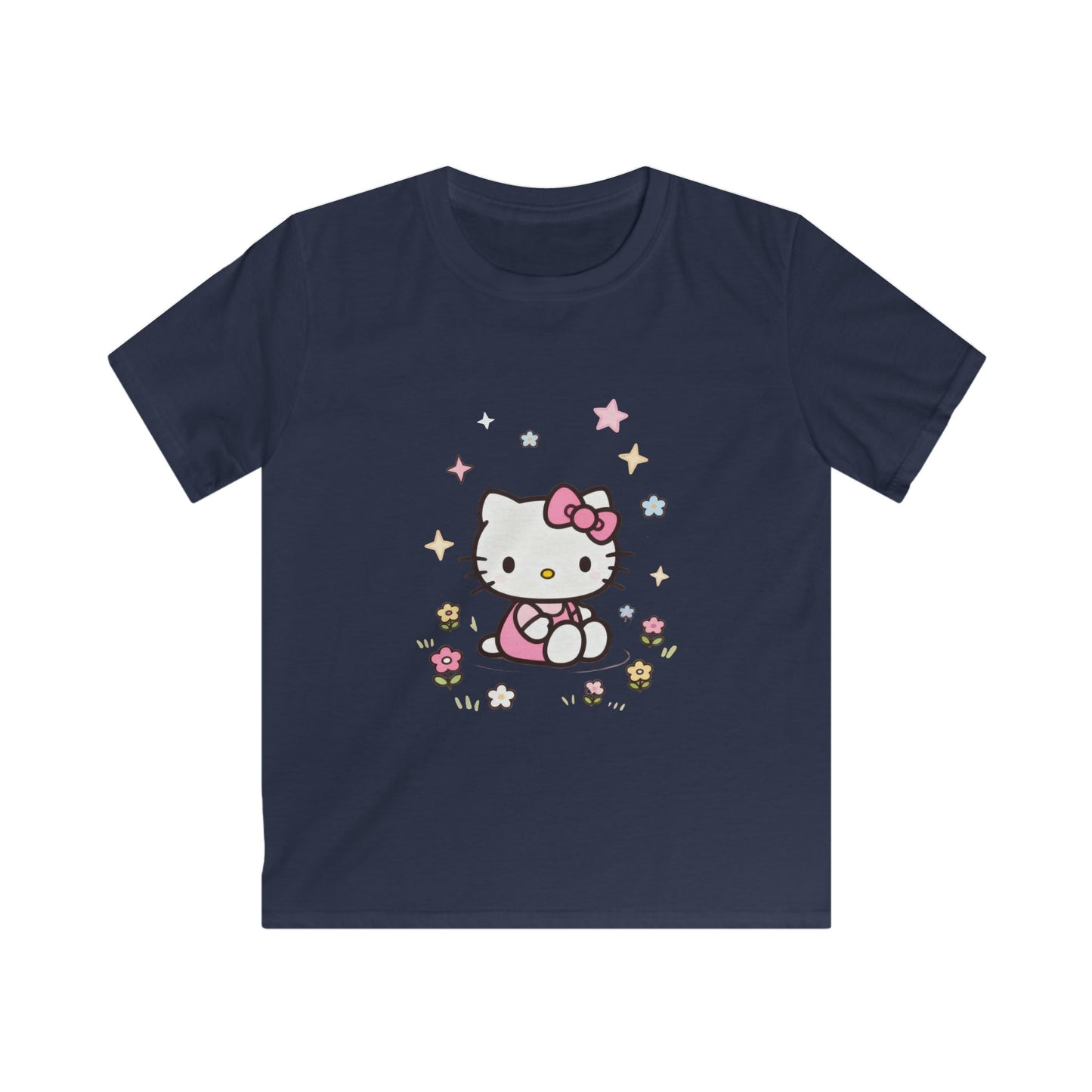Hello Kitty Kids T-Shirt — Cute Pink Bow Cat Floral Tee for Toddlers