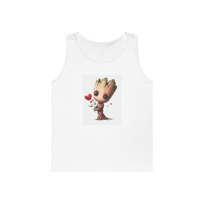 Cute Groot Love Tank Top for Fans, Unisex Tank, Summer Apparel, Gift for Friends, Eco-friendly Fashion, Everyday Wear