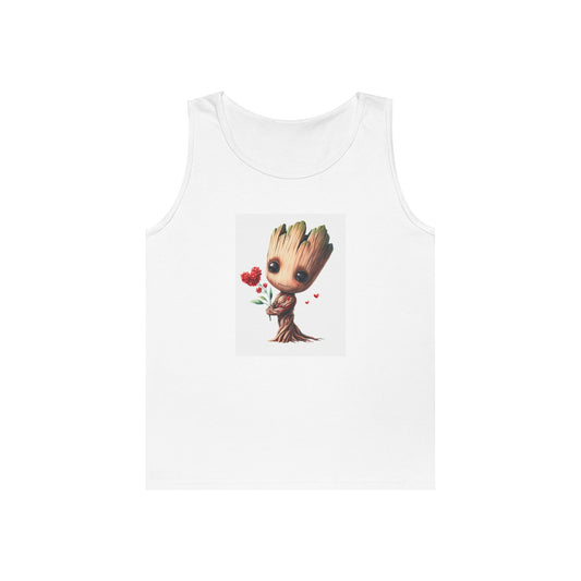 Cute Groot Love Tank Top for Fans, Unisex Tank, Summer Apparel, Gift for Friends, Eco-friendly Fashion, Everyday Wear
