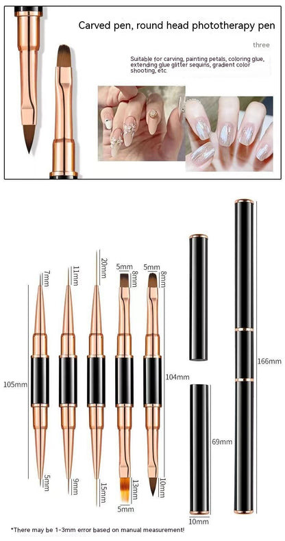 5-piece Double-headed Nail Brush Cable With Lid