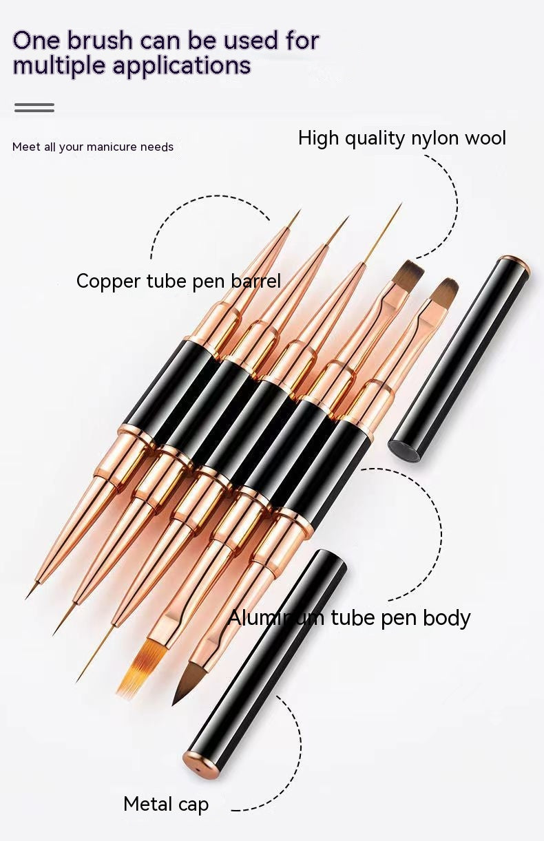 5-piece Double-headed Nail Brush Cable With Lid