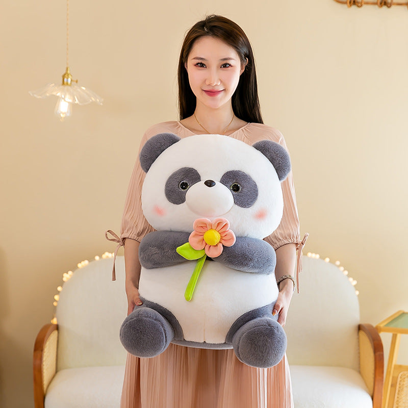 Holding Flower Panda Doll Plush Toys