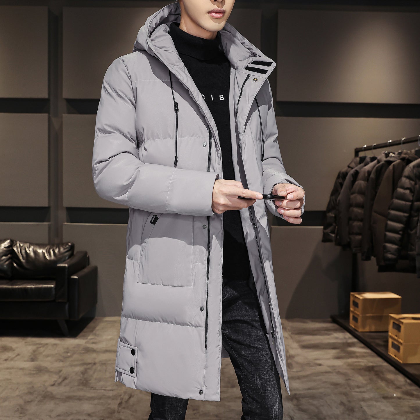 Men's Winter Cotton Coats Coat Thick Mid-length
