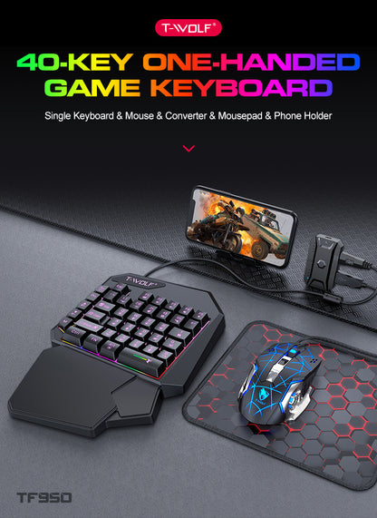 Single Hand Mouse Keyboard Suit