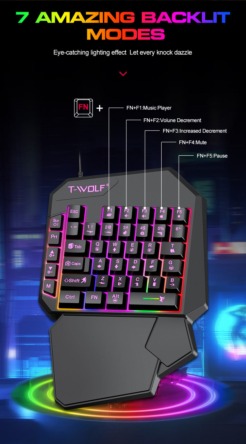 Single Hand Mouse Keyboard Suit