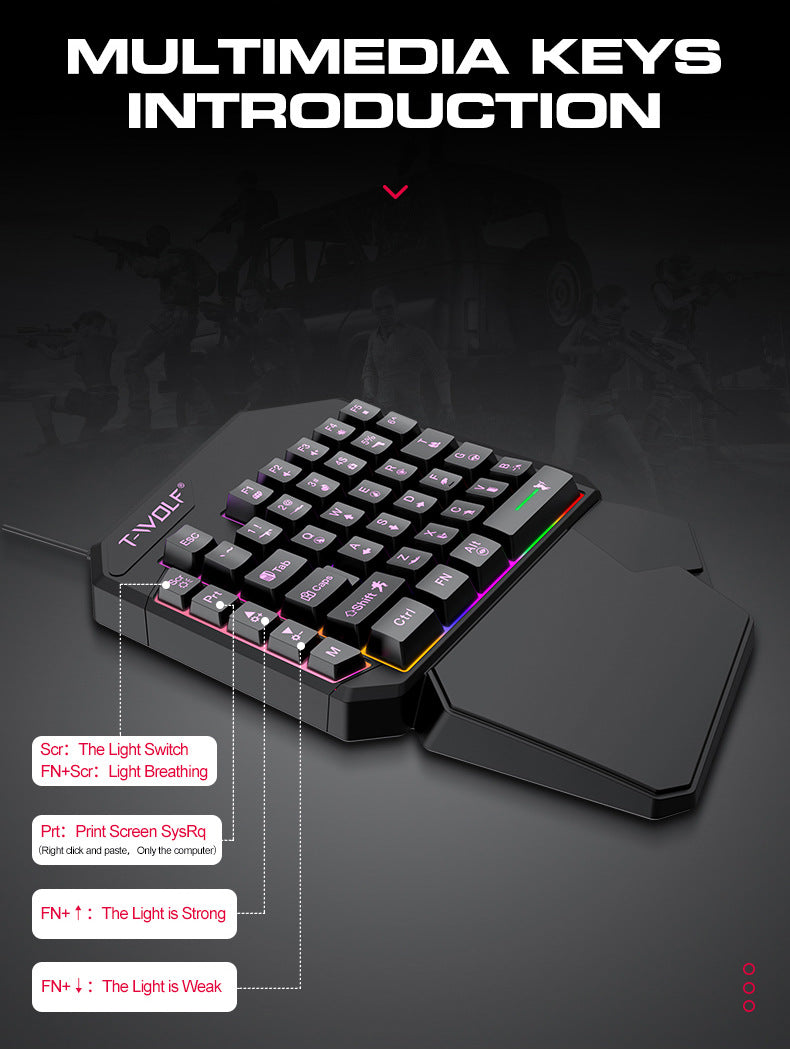 Single Hand Mouse Keyboard Suit