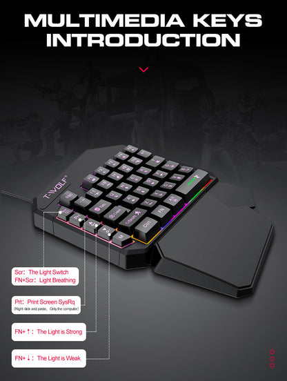 Single Hand Mouse Keyboard Suit