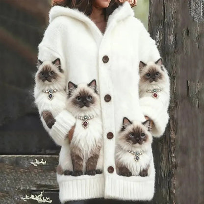Cozy Fleece-Lined Hooded Cardigan Flannel Jacket