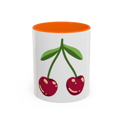 Cherry Delight Accent Coffee Mug - Perfect for Home, Office, Gift Ideas, Summer Vibes, Eco-Friendly Coffee Lovers