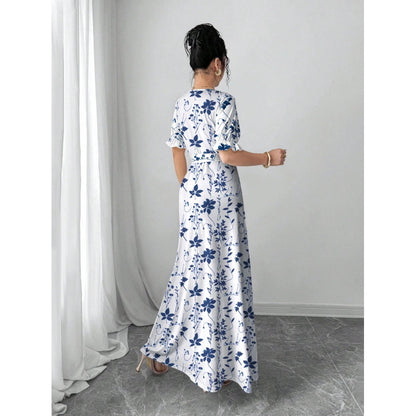 Summer Fashion Short-Sleeve Printed Dress