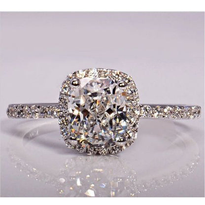 Women's Beautiful Square Diamond Alloy Ring