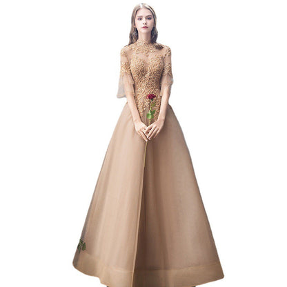 Evening Dress Female Golden dress