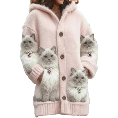 Cozy Fleece-Lined Hooded Cardigan Flannel Jacket