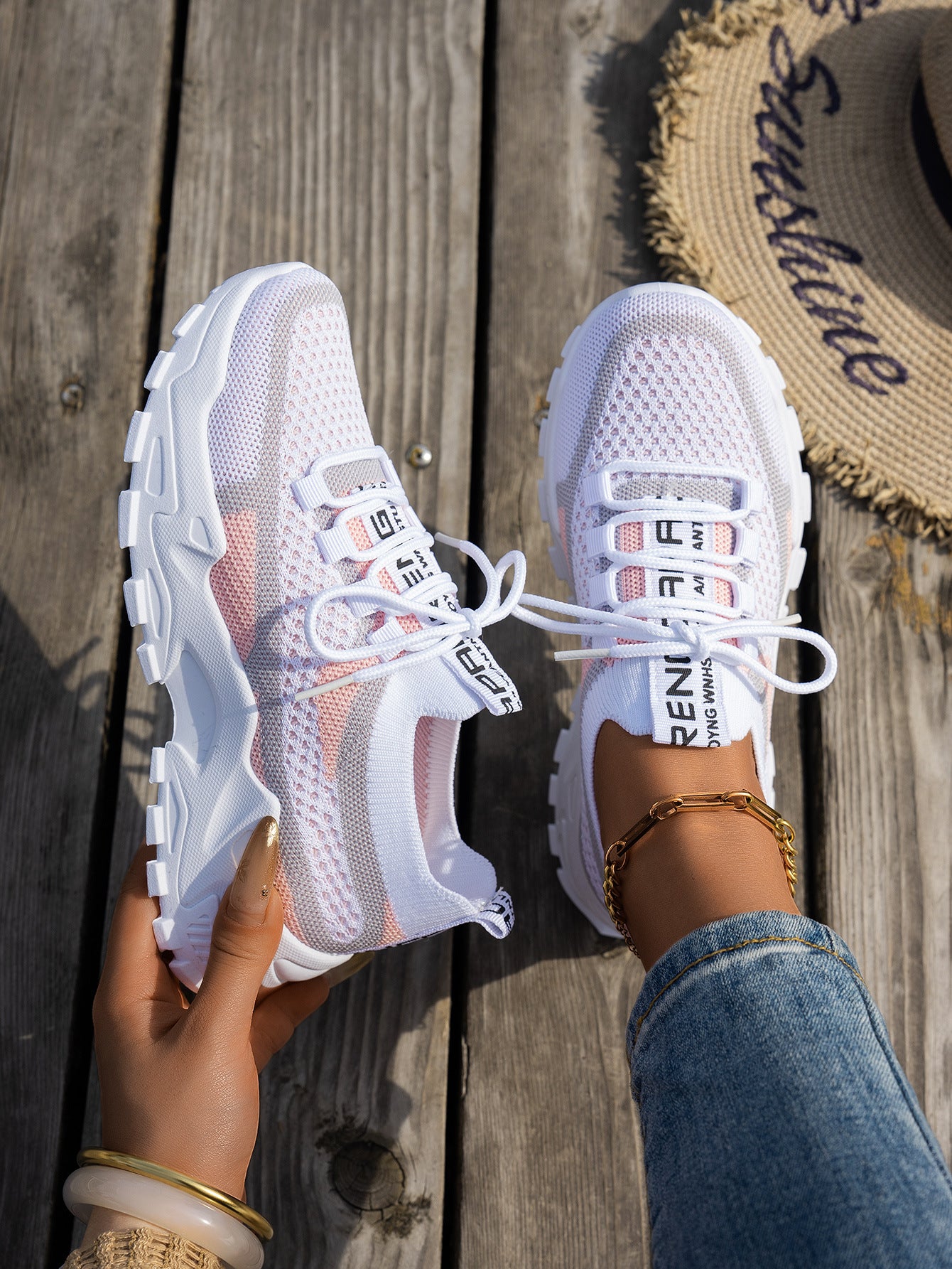 Women's Breathable Lace-up Sneakers Walking Running Casual Shoes