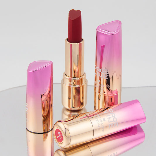 Six-color Heart-shaped Matte Lipstick Easy To Color