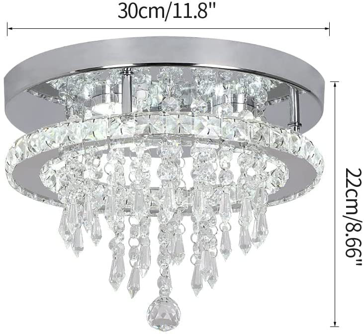 Crystal Ceiling Lamp Round Light Luxury Creative Bedroom Lamps