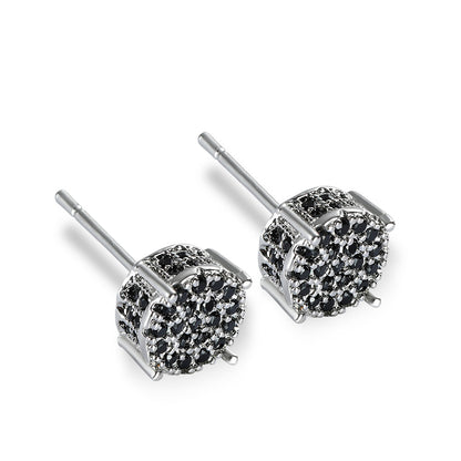 Four-claw Round Zircon Micro-inlaid Full Diamond Starry Earrings Fashion Ornament