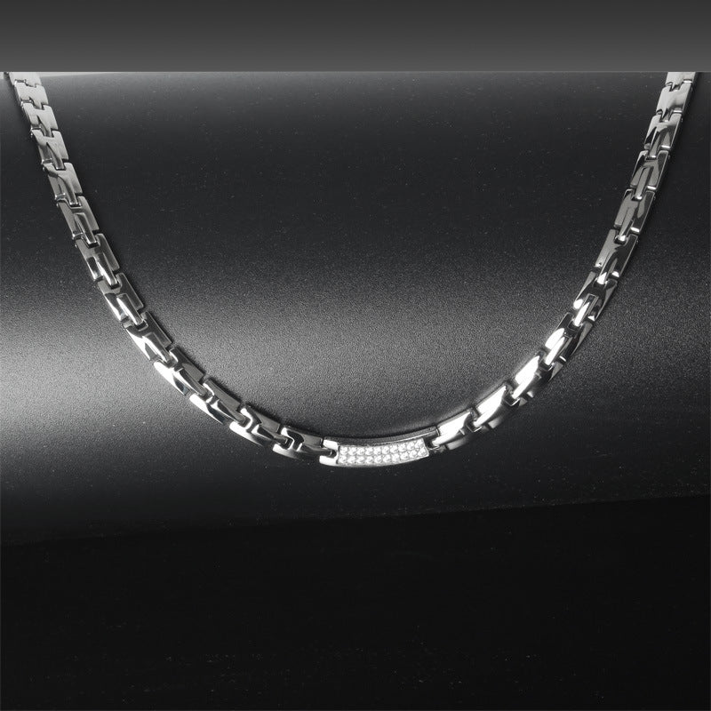 Diamond Stainless Steel Necklace For Men And Women