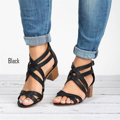 Oversized cross strap sandals