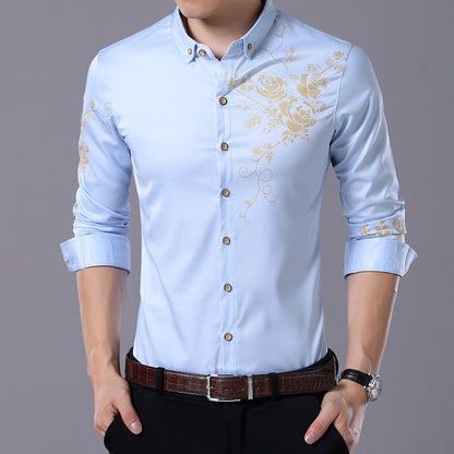 Rose flower shirt men's shirt