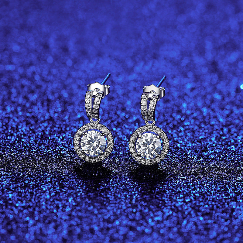 Moissanite Earrings S925 Sterling Silver Stud Earrings