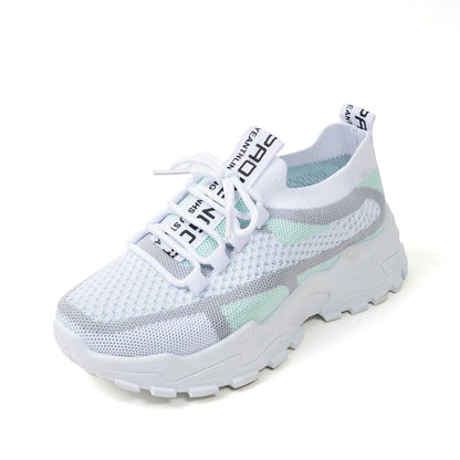 Women's Breathable Lace-up Sneakers Walking Running Casual Shoes
