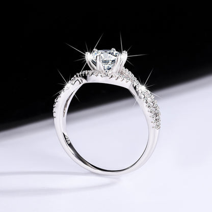 Women's Sterling Silver Ring Moissanite