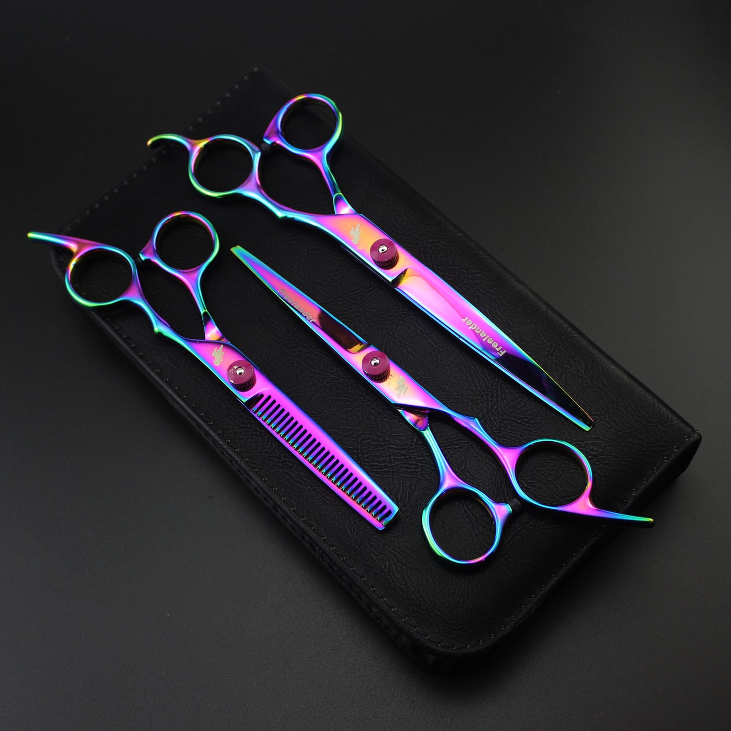 Colorful Electroplating Pet Beauty Scissors Knife Set